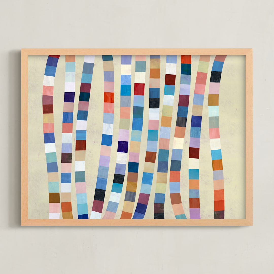 "Strands" - Art Print in Cream by melanie mikecz - Framed