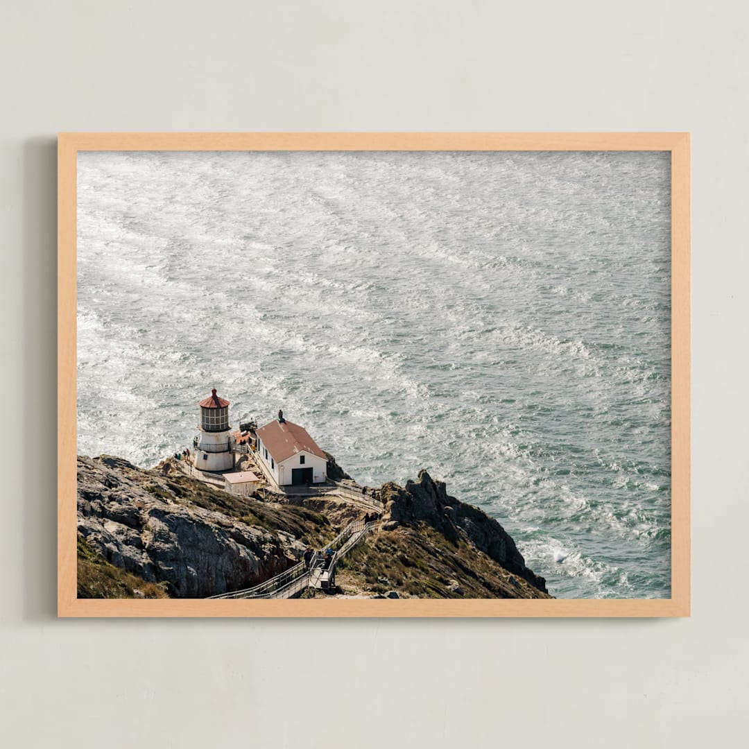 "Point Reyes Lighthouse Overlook" - Art Print in Sea by Jenna Gibson - Framed