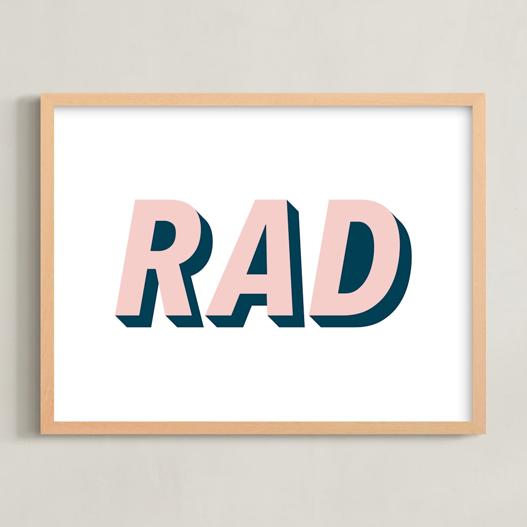 "Be Rad" - Art Print in Sea and Sand by Christine Sullivan Houlihan - Framed