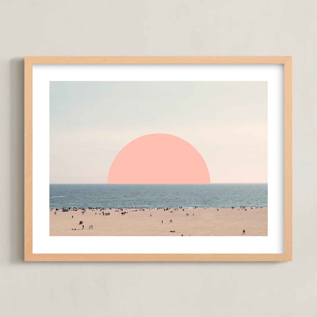"Feels Like Summer" - Art Print in Salmon by Kimberly Young - Framed