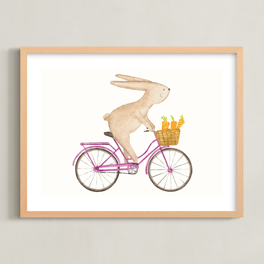 "Fast Riders IV" - Art Print in Violet by Francisca Reyes - Framed