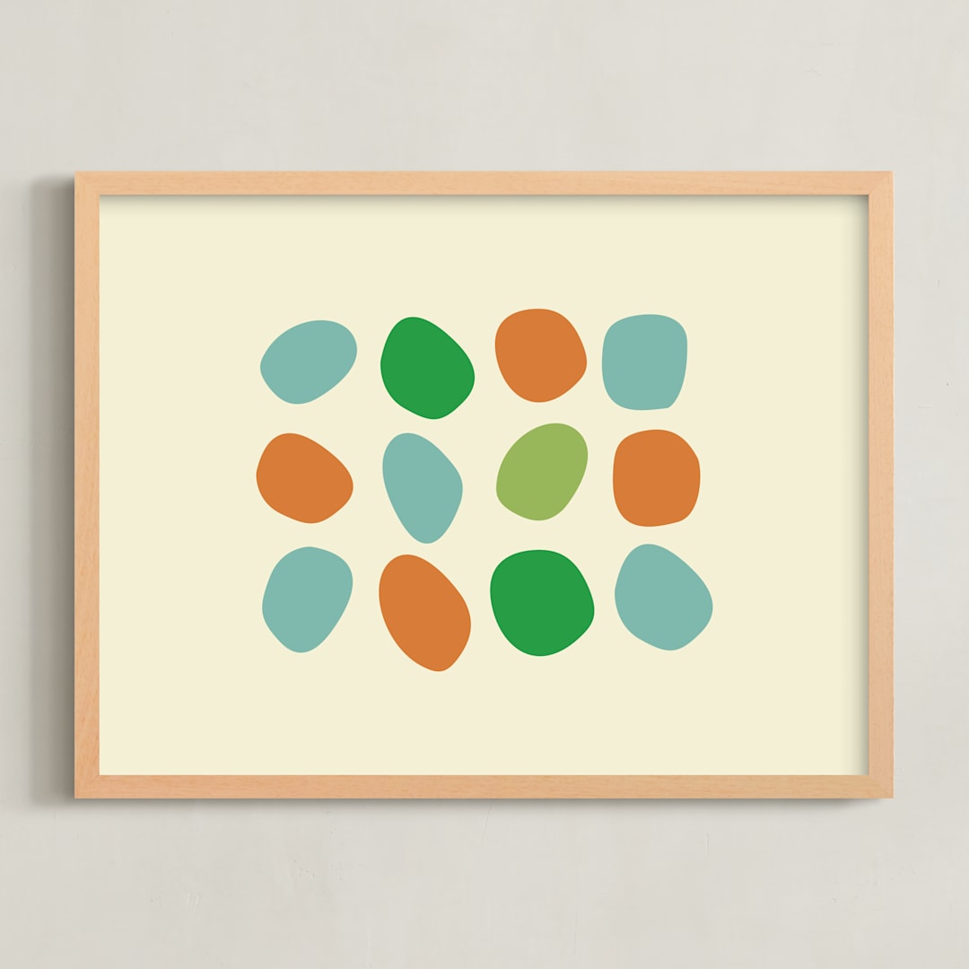 "Organics_4-01" - Art Print in powdery pastels by Alain Castoriano - Framed