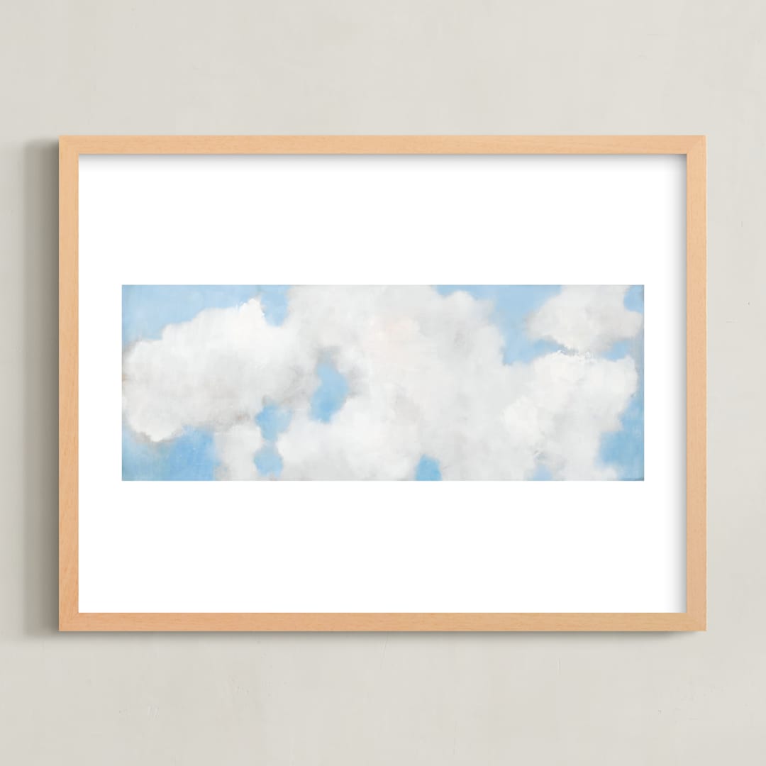 "Cumulus" - Art Print in White by Lynne Millar - Framed