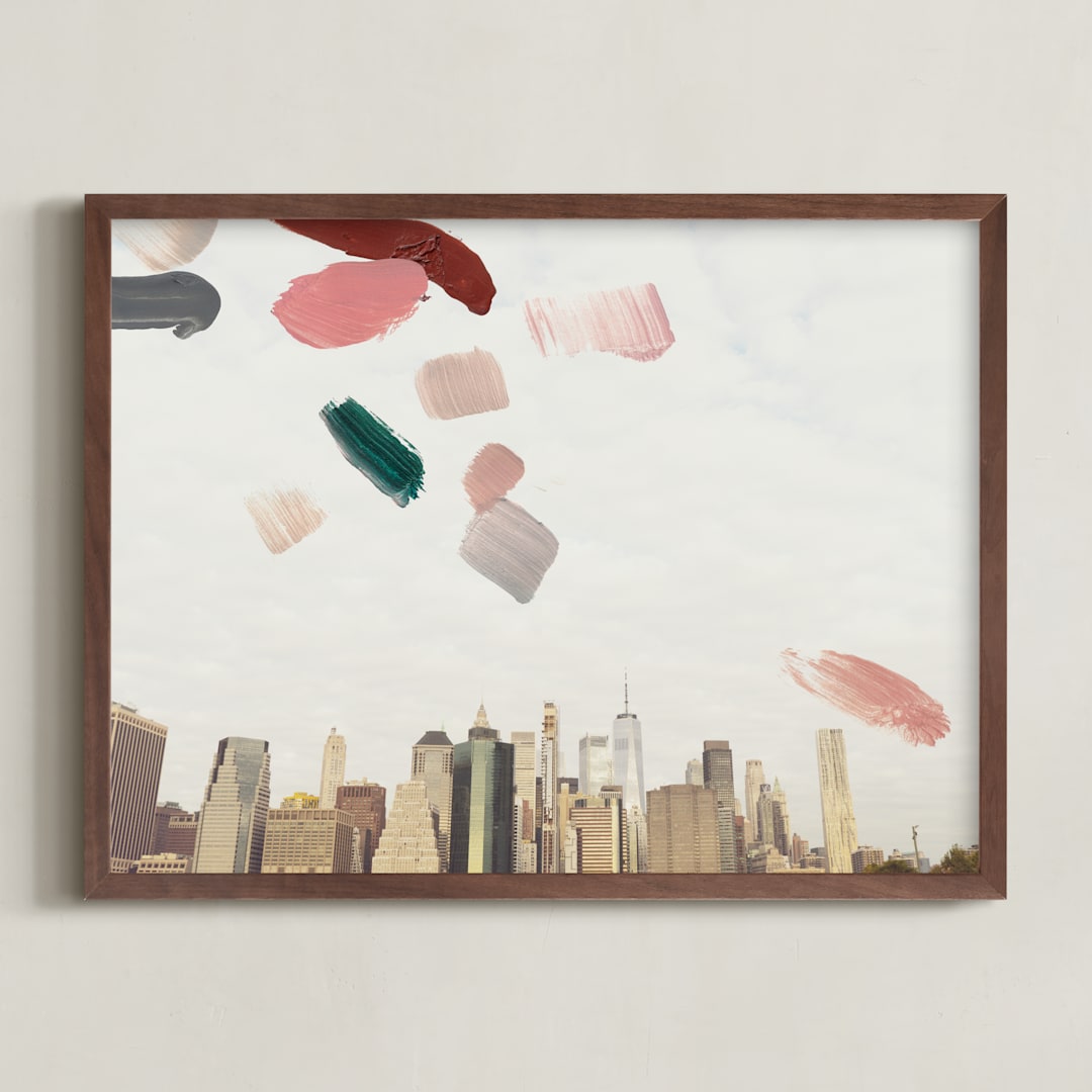 "Where are you going" - Art Print in Vintage Coral by jinseikou - Framed