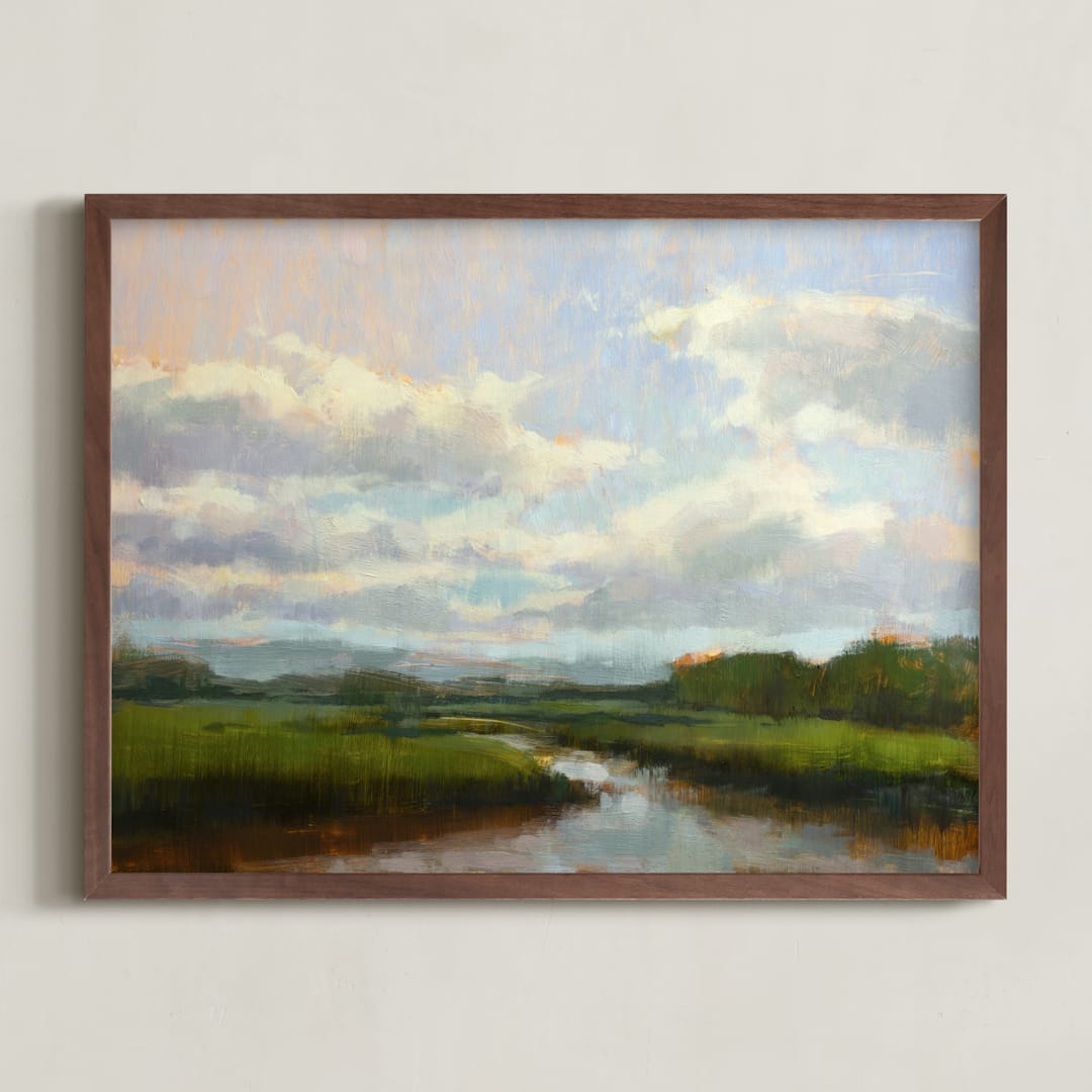 "Afternoon Light" - Art Print in Sky by Wendy Keller - Framed