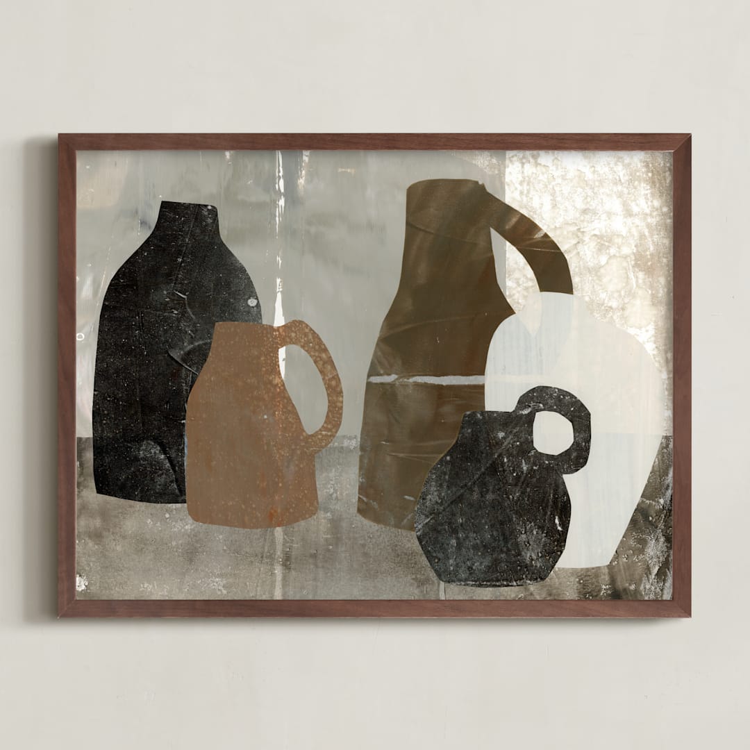 "At The Table 1" - Art Print in Agate by Jennifer Daily - Framed