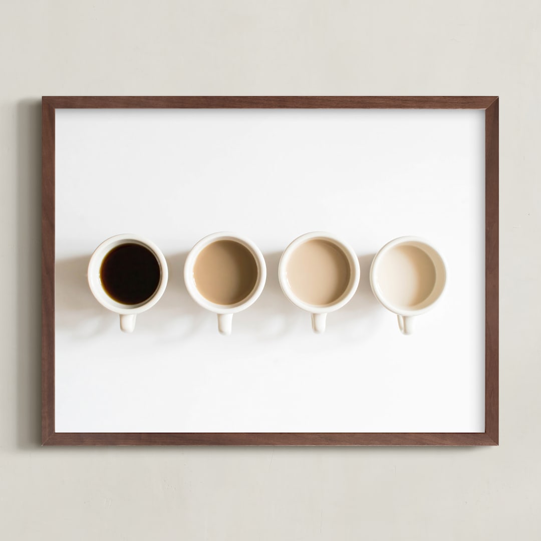 "Coffee Cathy" - Art Print in Latte by K.Short - Framed