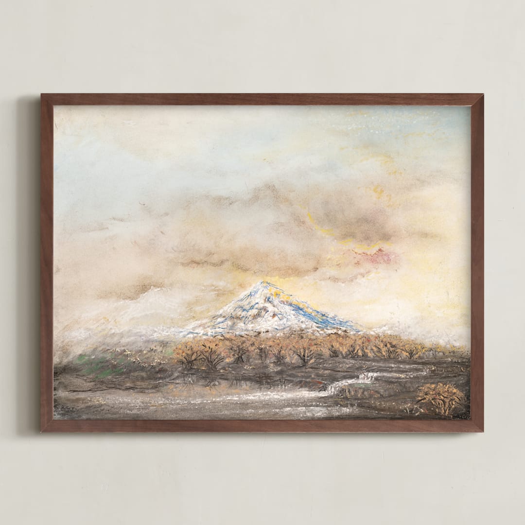 "Mountain of the Moon" - Art Print in autumn by Ramnik Velji - Framed