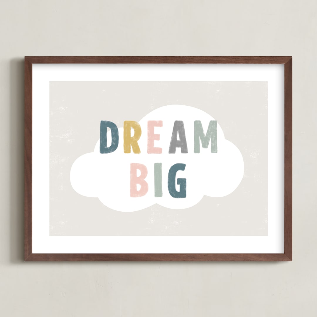 "Dream Big" - Art Print in Dream by Pixel and Hank - Framed