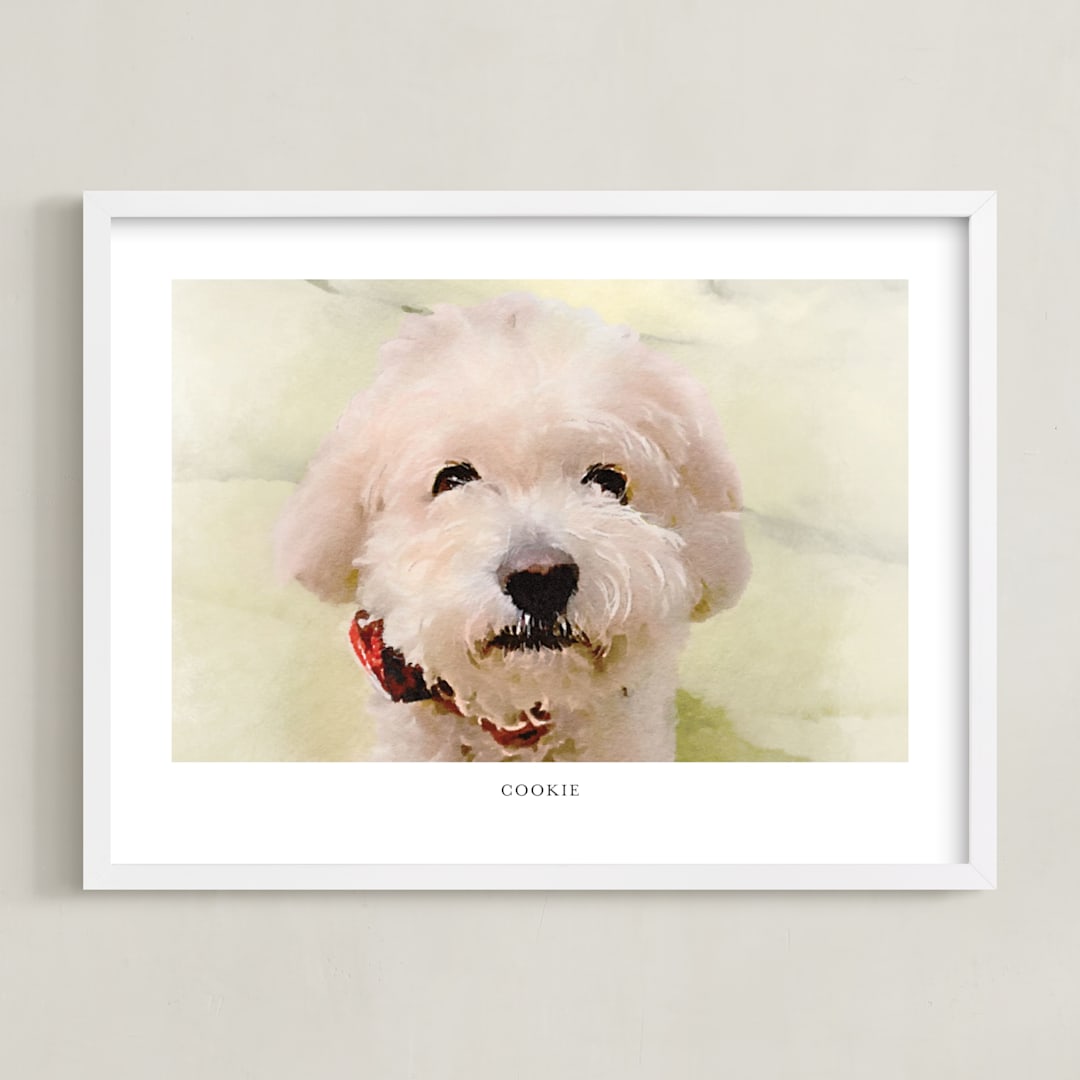 "Your Pet: Landscape Custom Text Print" - Custom Print in White by Minted - Framed