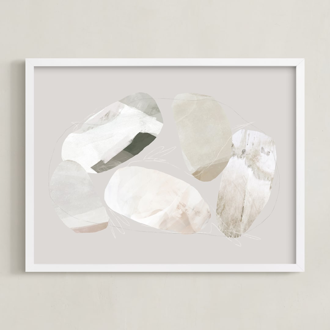 "Unturned 1" - Art Print in Putty by Melanie Severin - Framed