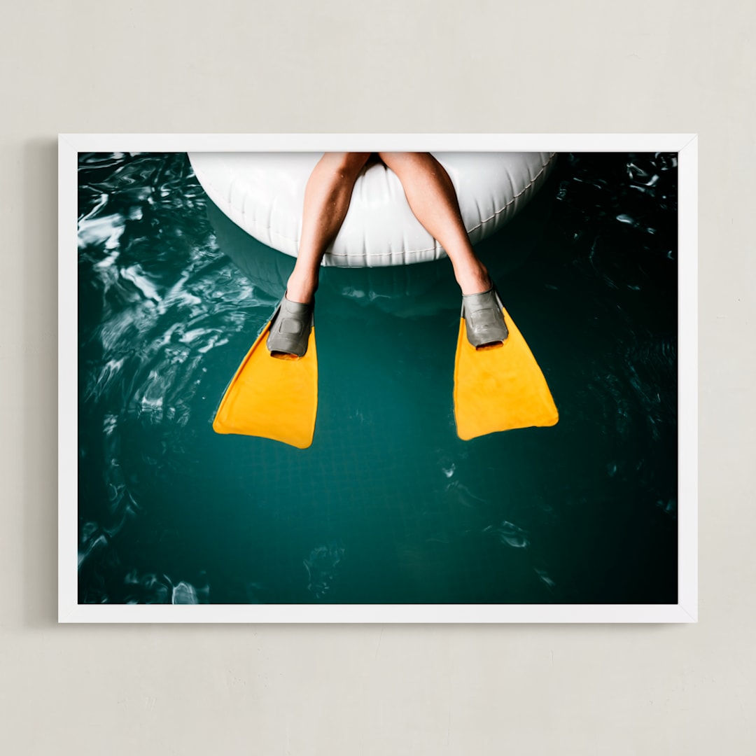 "flippers" - Art Print in Aquatic Emerald by Alicia Abla - Framed