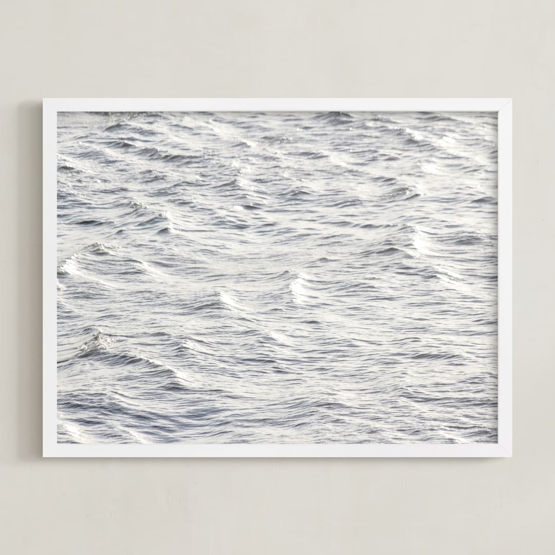 "Under the surface" - Art Print in Silver by Lisa Sundin - Framed