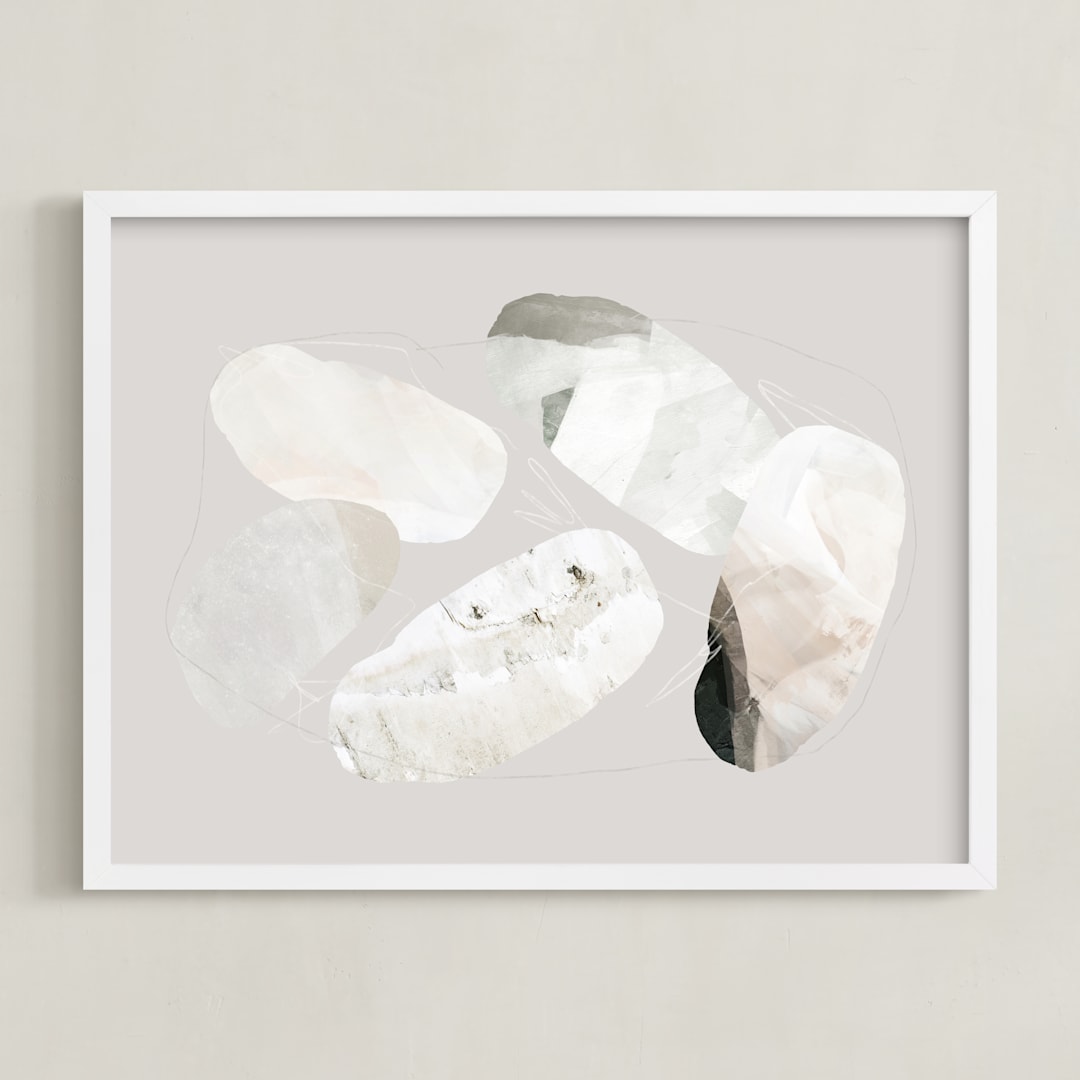 "Unturned 2" - Art Print in Putty by Melanie Severin - Framed