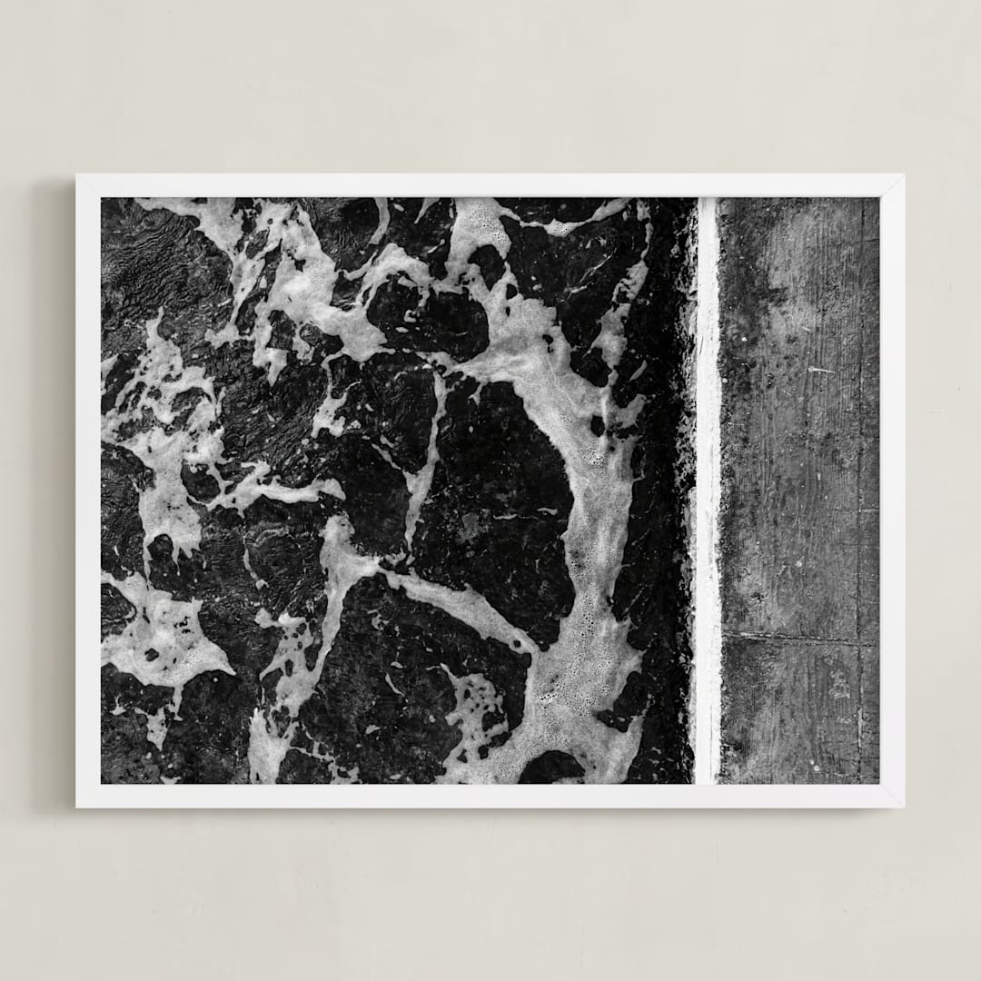 "Foam" - Art Print in Black & White by Stephanie Brown - Framed