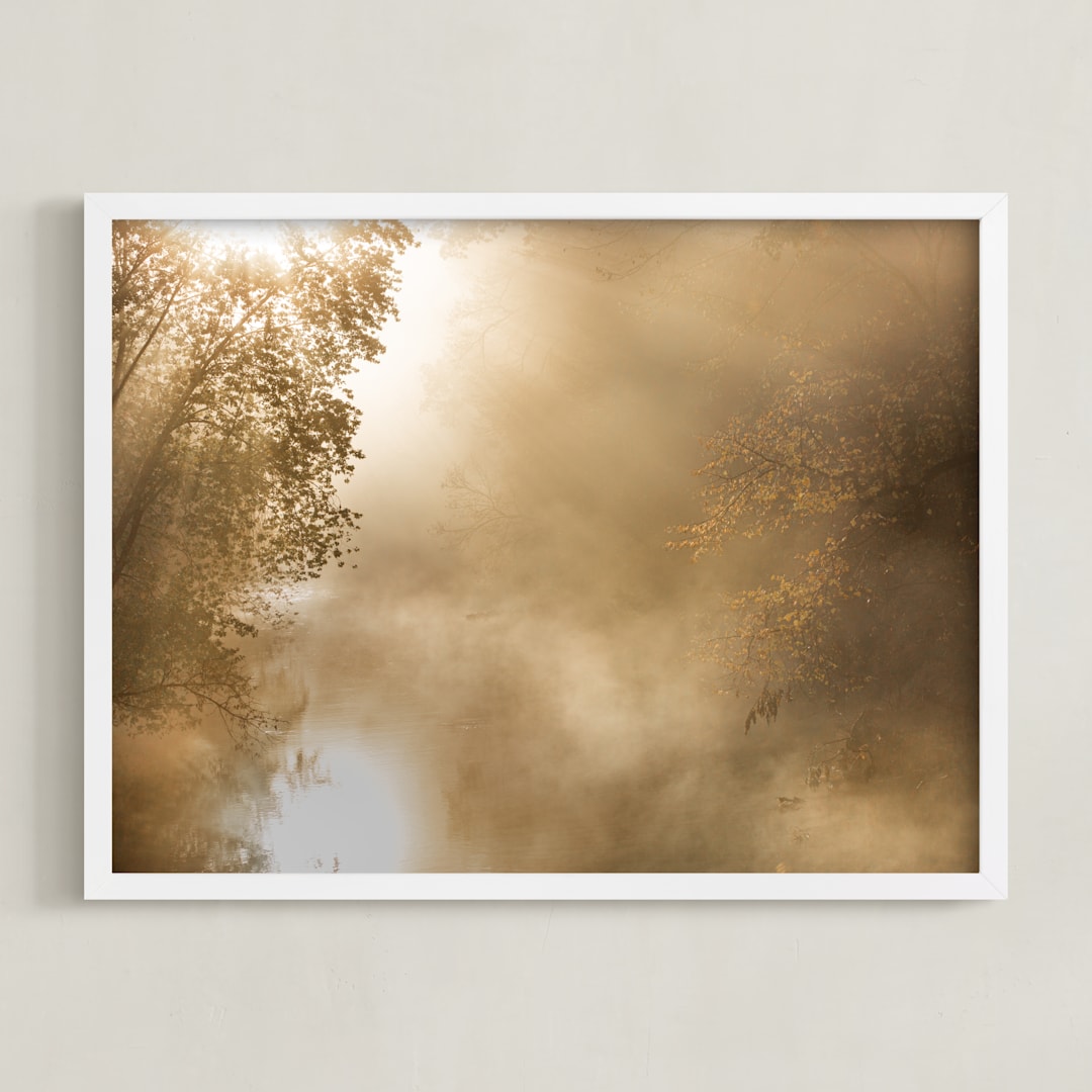 "Golden Light" - Art Print in Golden by Jan McElhinny - Framed