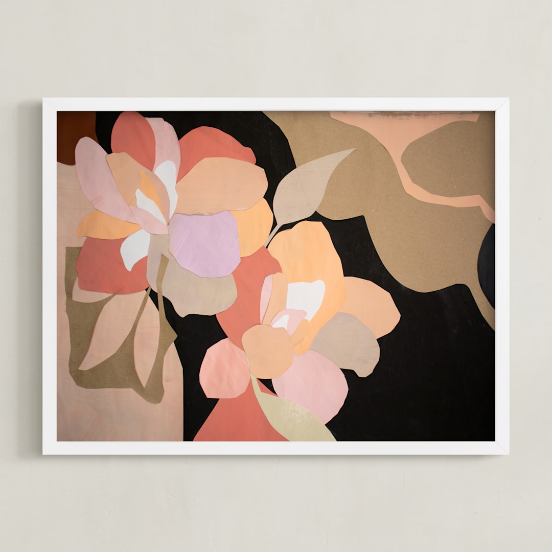 "Magic Gardens I" - Art Print in Peach Paradise by cyrille gulassa - Framed