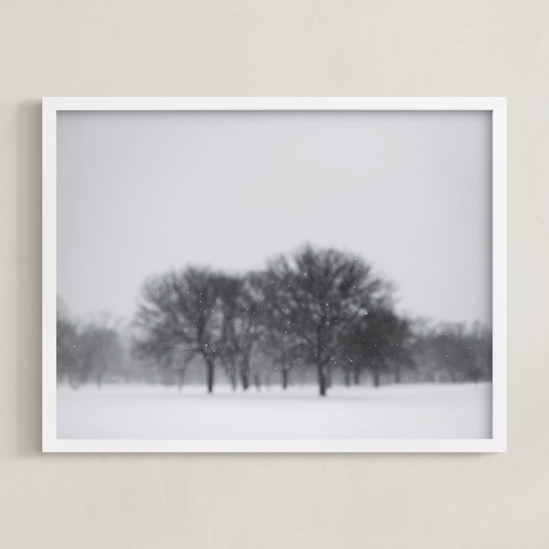 "Seeing Snow" - Art Print in Flurry by E Melko - Framed