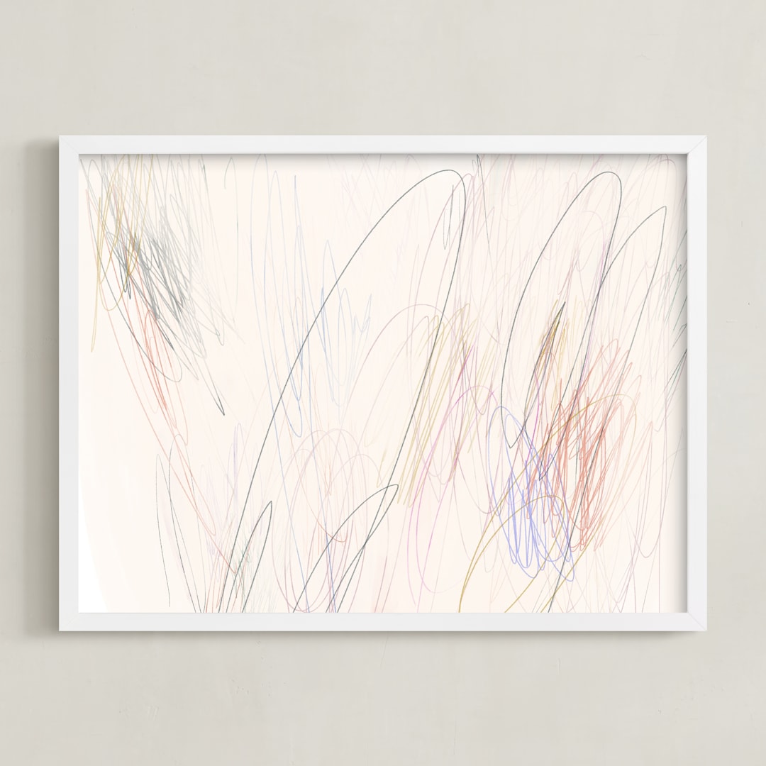 "Amidst the Chaos" - Art Print in Marshmallow by Morgan Kendall - Framed