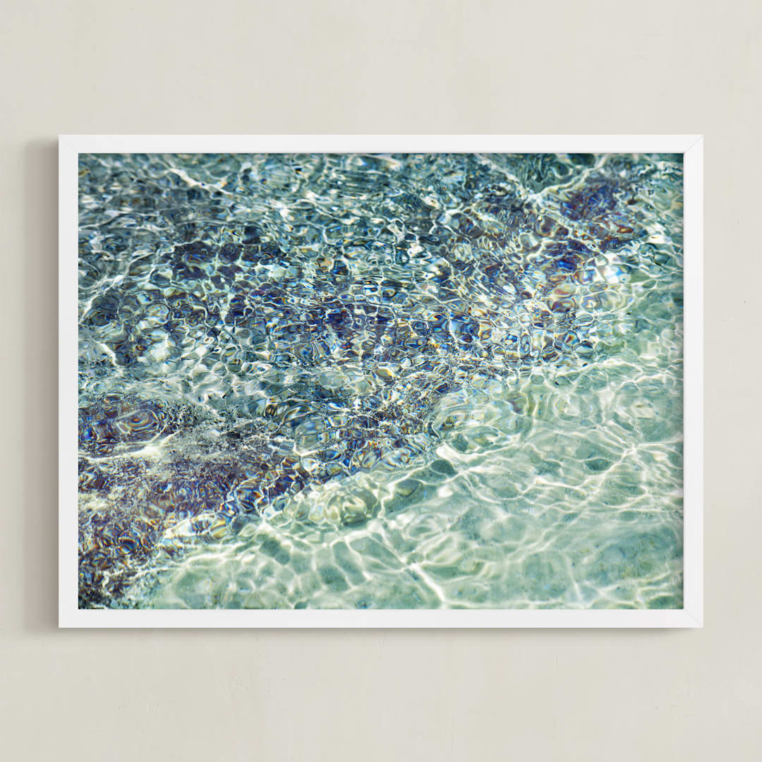 "Crystallize" - Art Print in Aqua by Whitley Williams - Framed