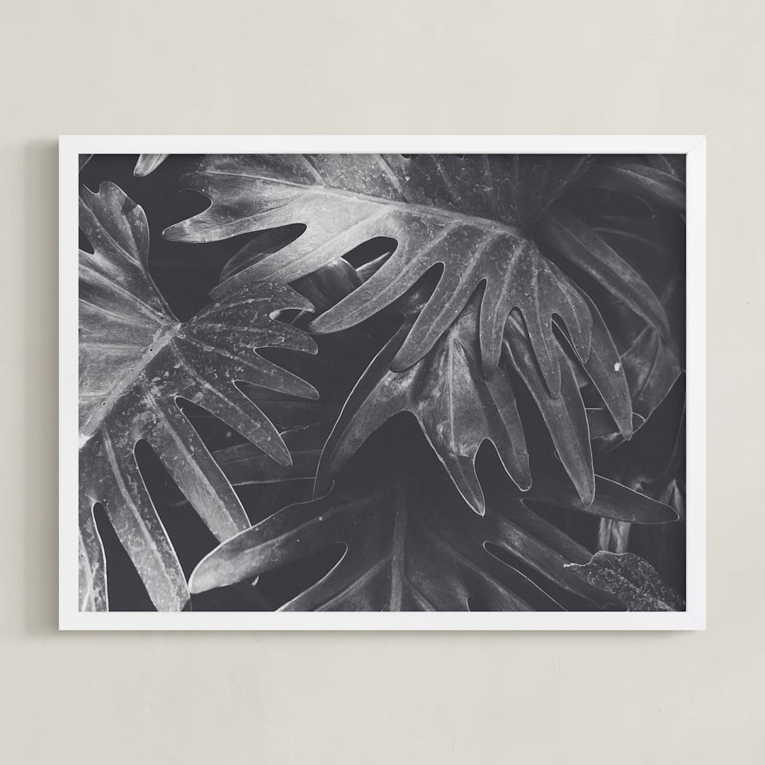 "Tropical Tori" - Art Print in Tropical Gray by K.Short - Framed
