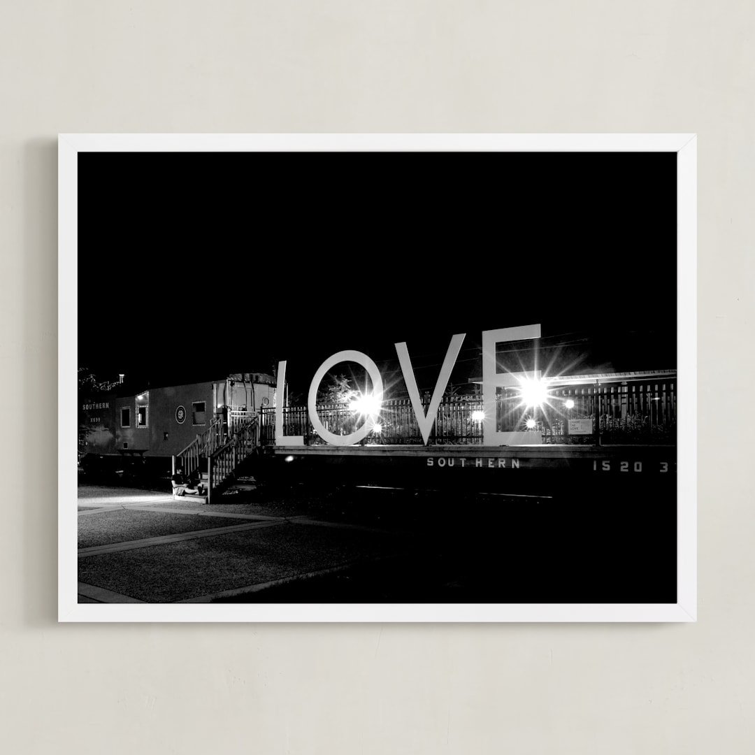 "Lovelight" - Art Print in Black and White by AMANDA LOMAX - Framed