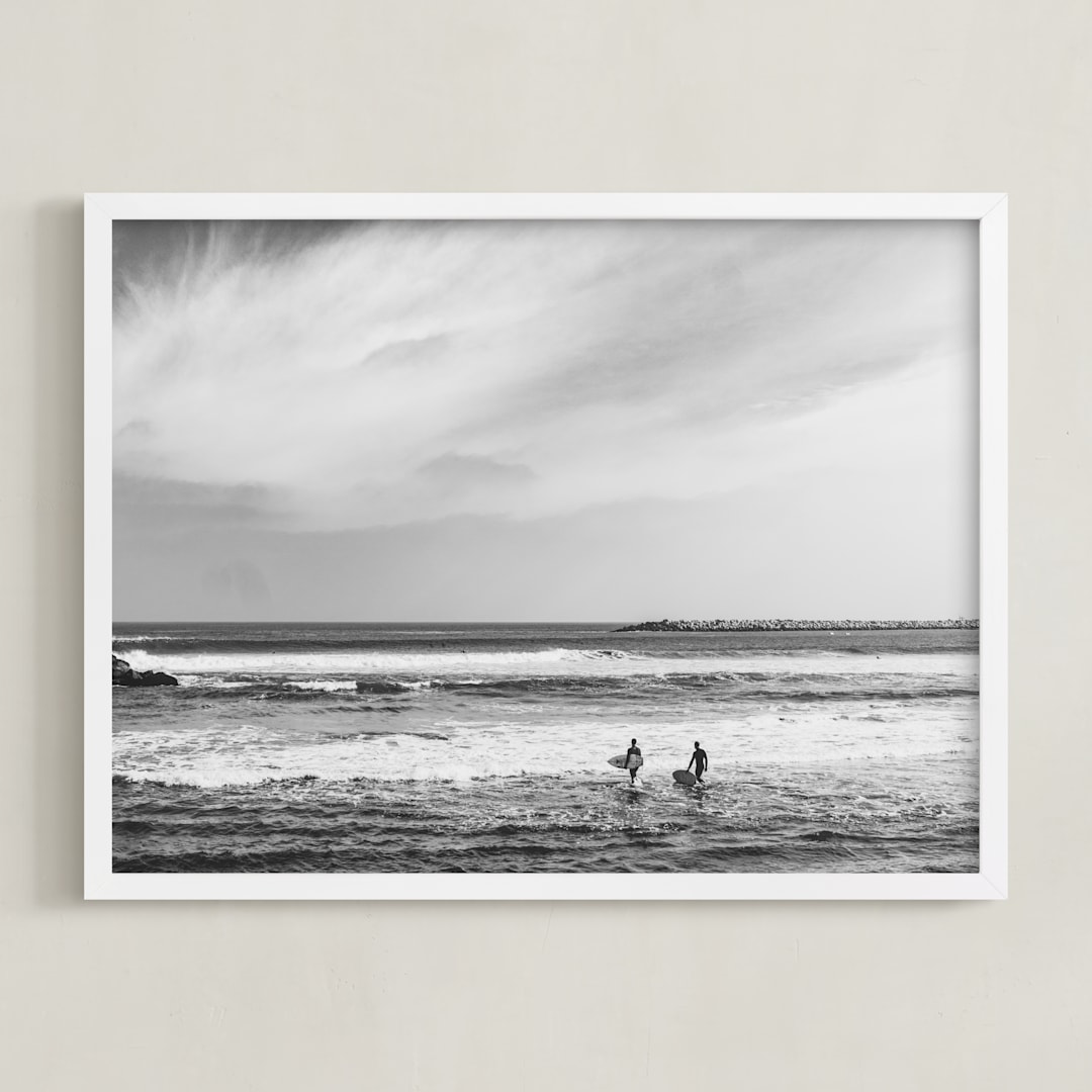 "Ventura 1" - Art Print in charcoal by Kamala Nahas - Framed