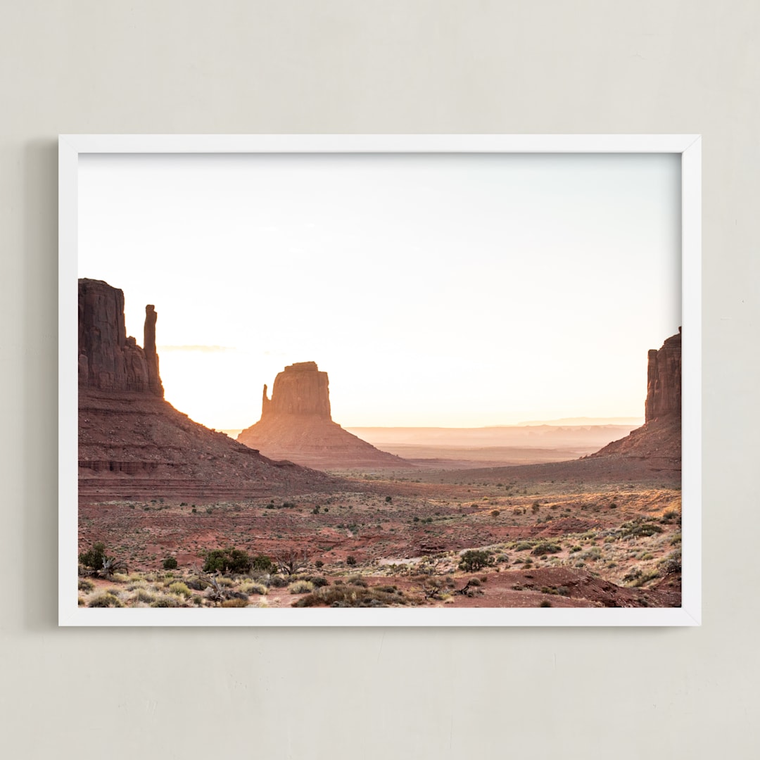 "Valley Sunrise" - Art Print in Sunrise by 1885 Atelier - Framed
