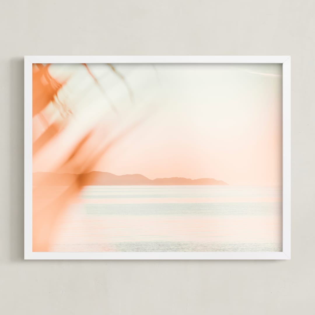 "isla obscura I" - Art Print in coral by Kamala Nahas - Framed