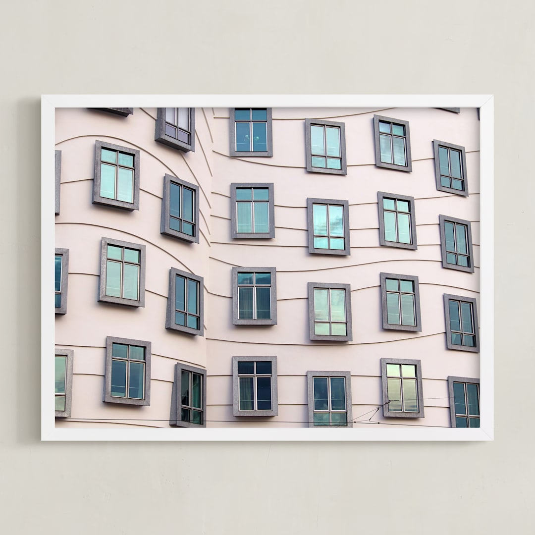 "Windows" - Art Print in Light Pink by Igor - Framed