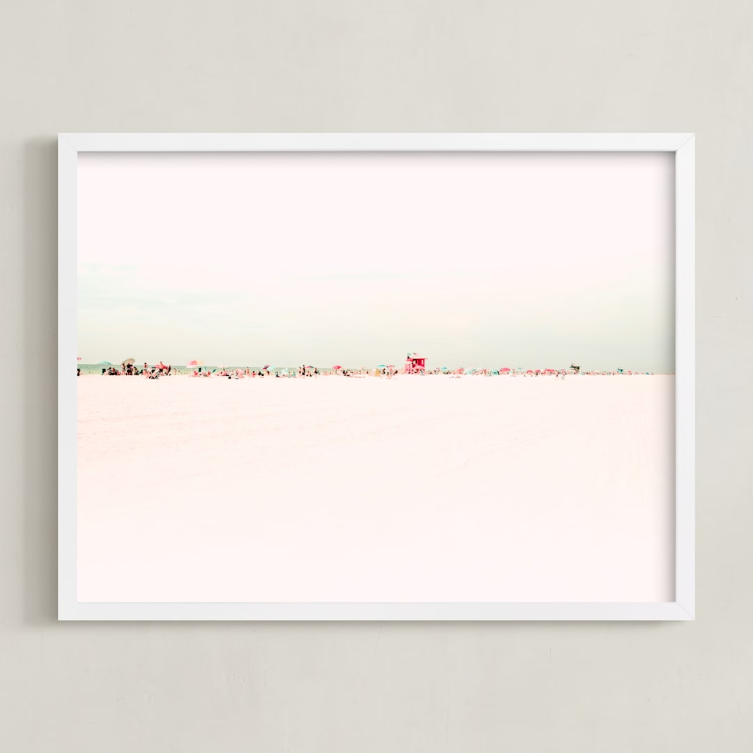 "Sugary Sand Beach" - Art Print in Sugary Sand by Rega - Framed
