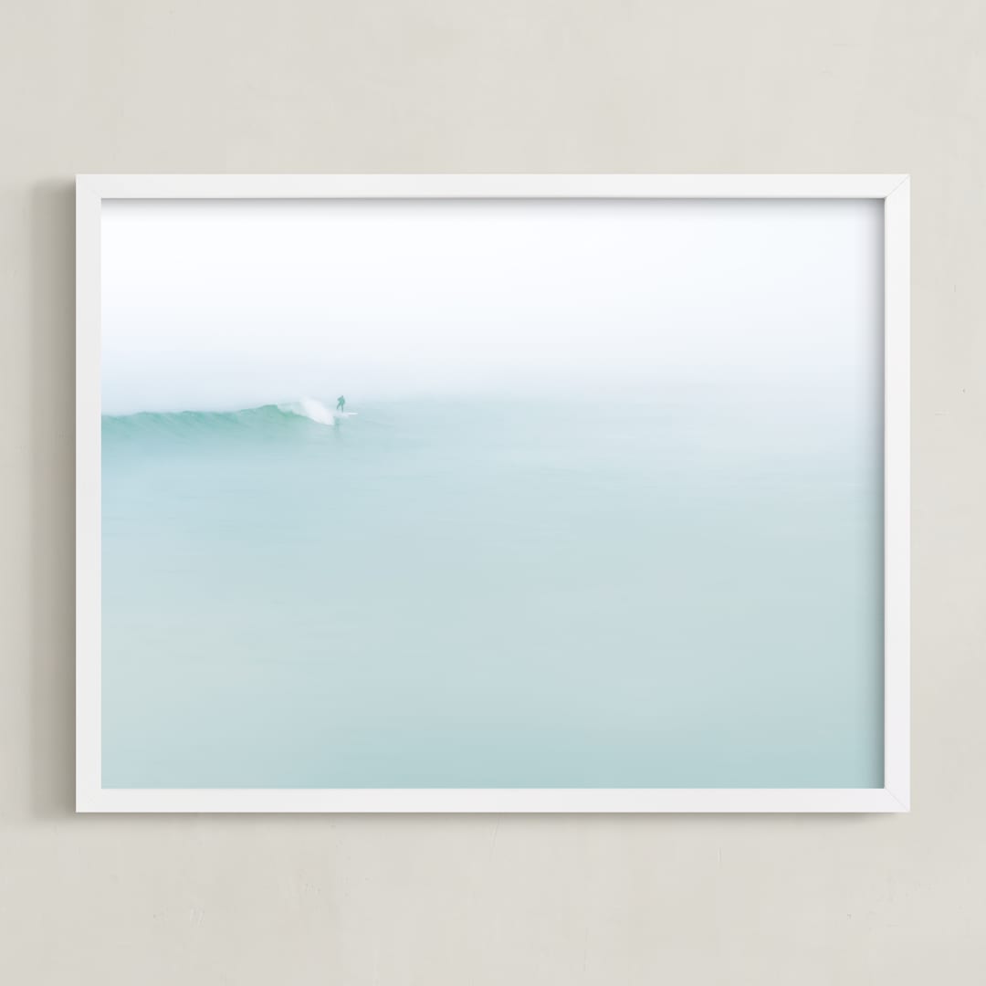 "Morning Surf" - Art Print in Sea Glass by Mike Sunu - Framed