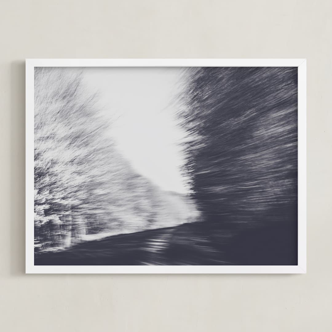 "Tree line" - Art Print in Midnight by Lying on the grass - Framed