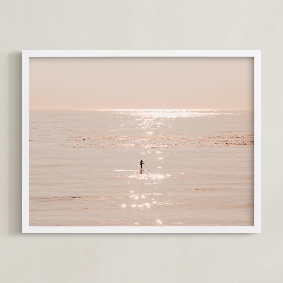 "I Want To Dive Into Your Ocean" - Art Print in Paradise Peach by Summer Strauch - Framed