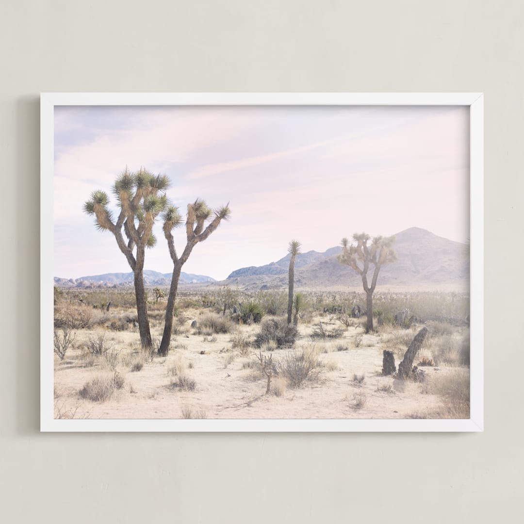 "Joshua Tree No. 10" - Art Print in Desert Rose by Wilder California - Framed