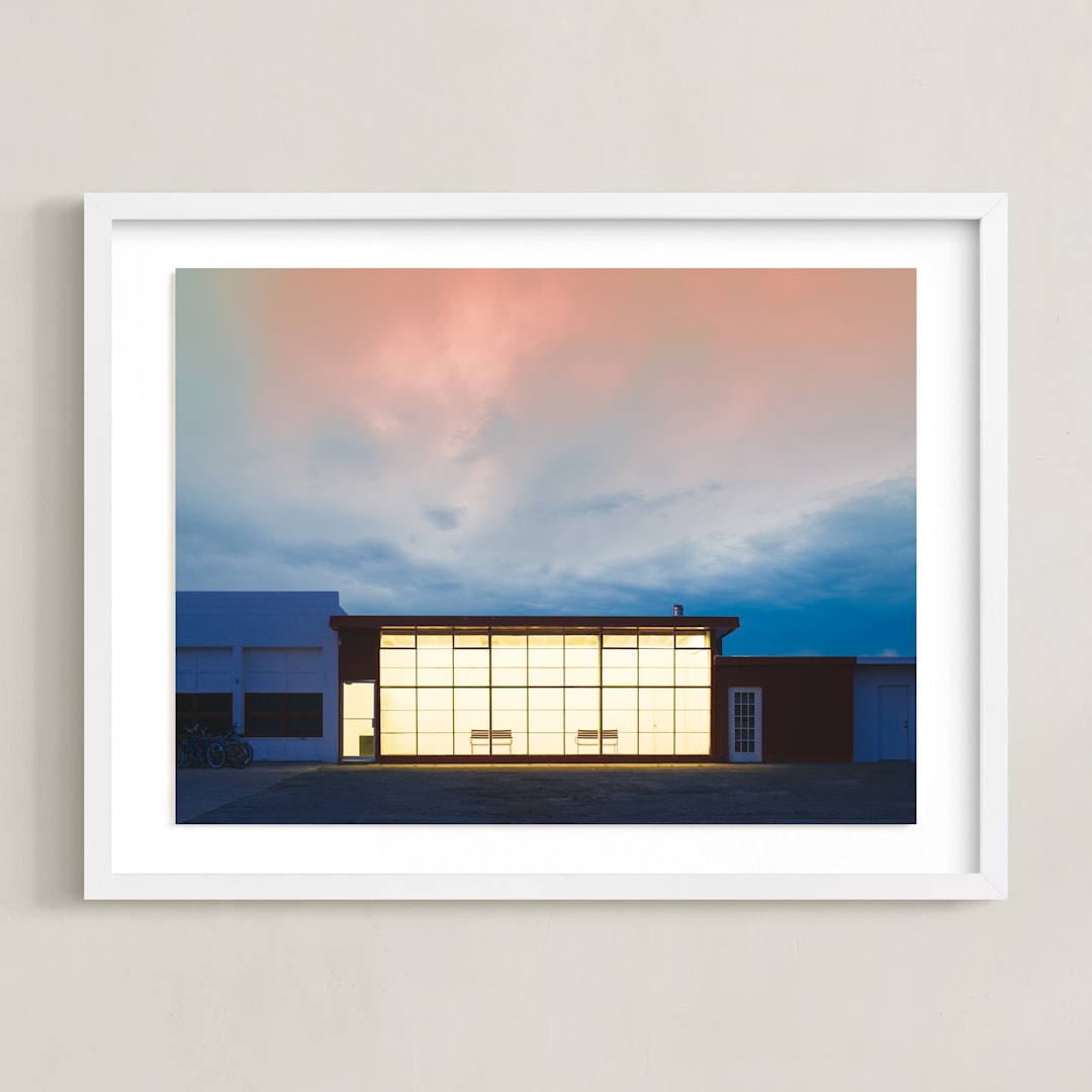 "Outside Looking In" - Art Print in Cloudy Pink by Andrew McClintock - Framed