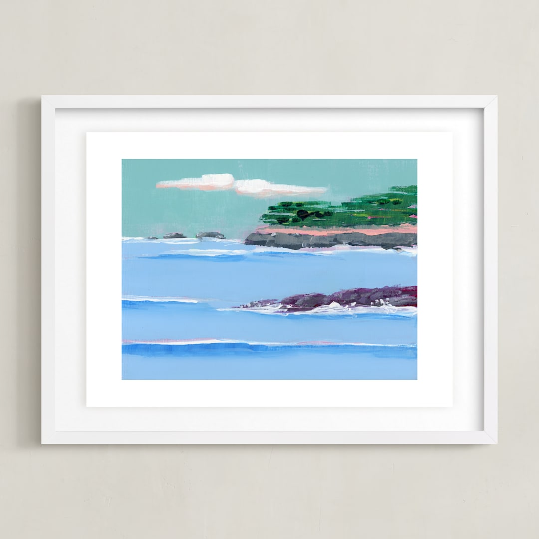 "Pebble Beach" - Art Print in Seaside by Lindsay Megahed - Framed