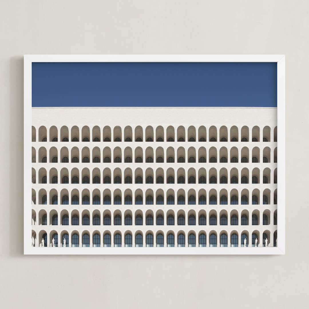 "Do not stop the clock" - Art Print in Beige by Massimiliano Massimo Borelli - Framed