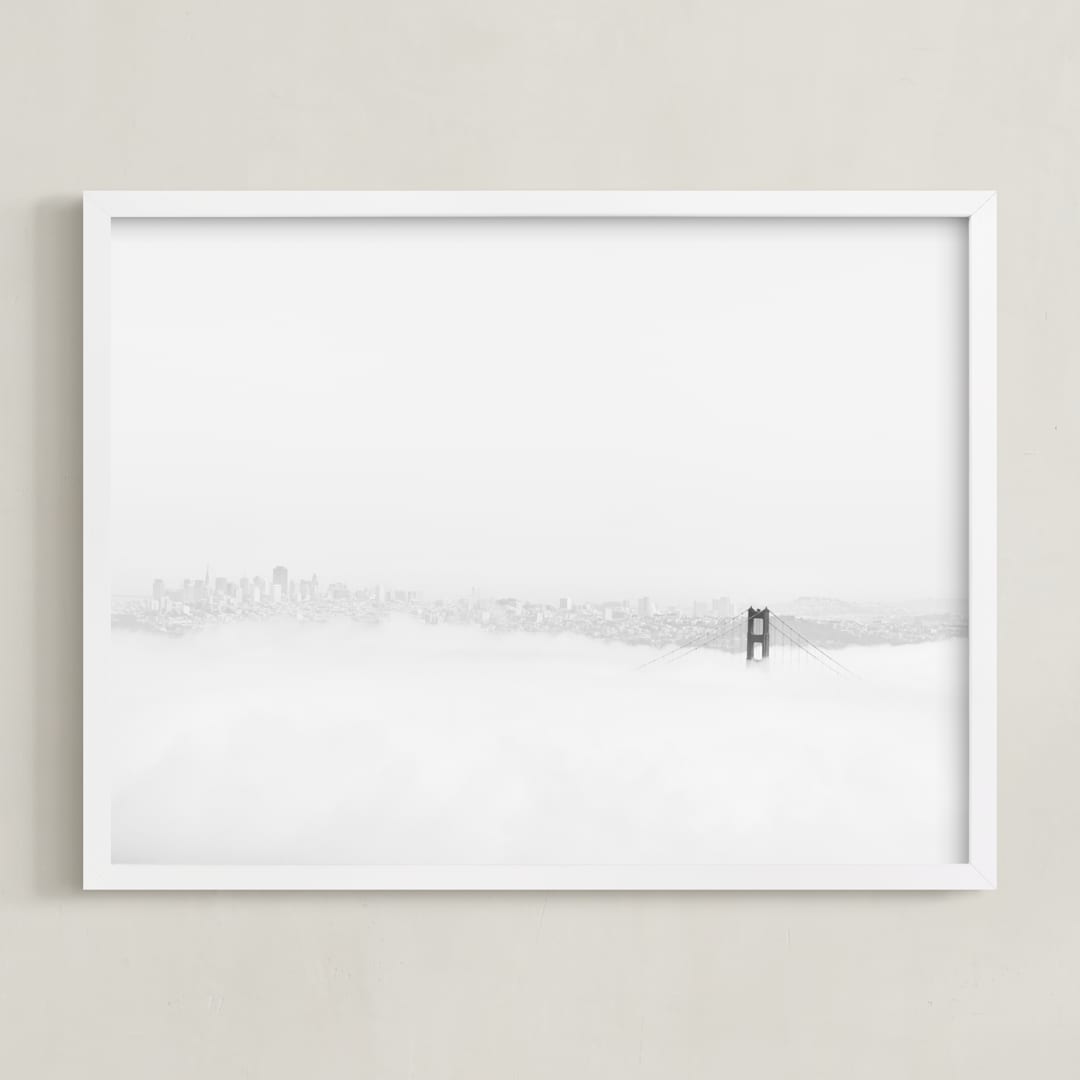 "Above the Fog" - Art Print in Fog by Tania Medeiros - Framed
