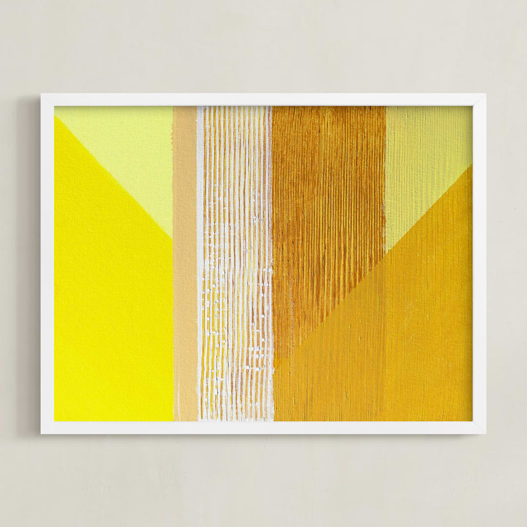 "Hues" - Art Print in Yellows by Jen Florentine - Framed