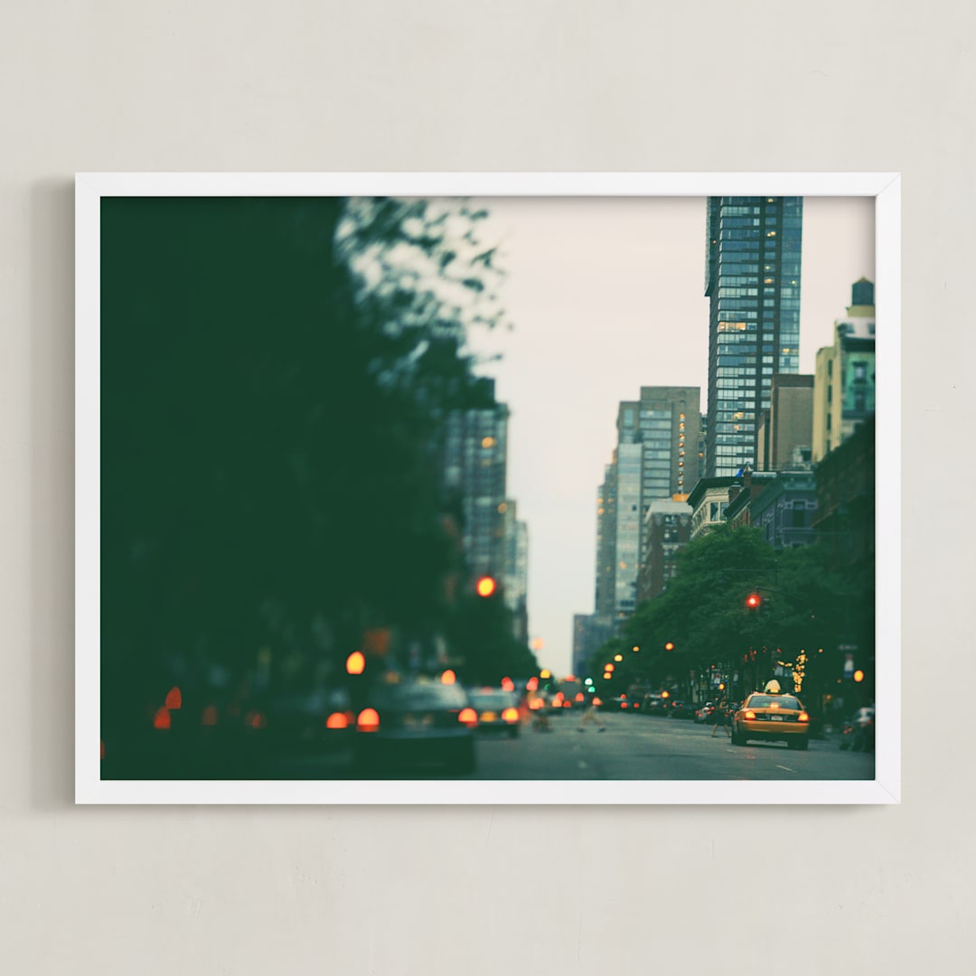"Night Falls" - Art Print in Pale Lilac by ALICIA BOCK - Framed