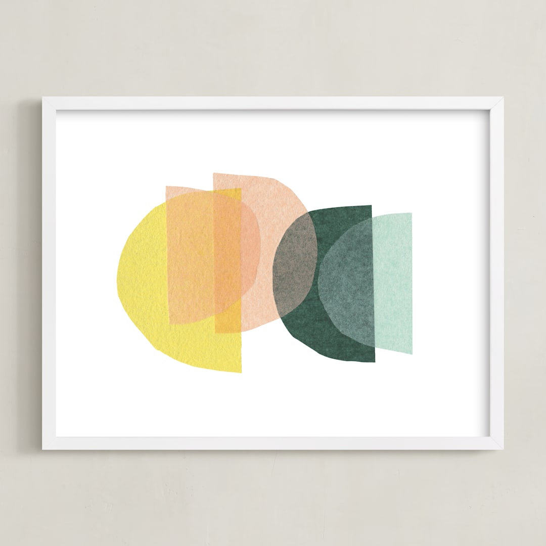 "paper melody" - Art Print in citrus by Carrie Moradi - Framed