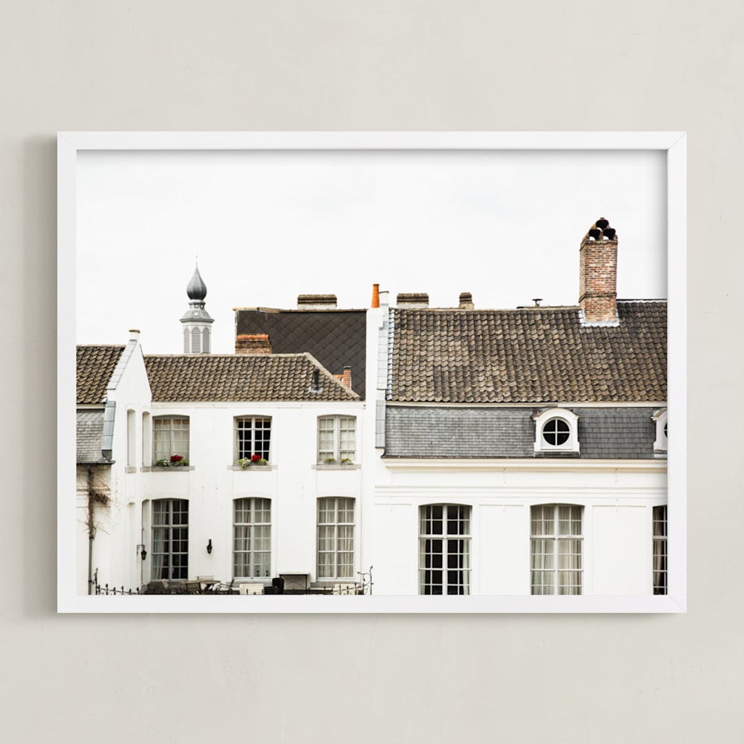 "Ghent" - Art Print in Slate by Heather Deffense - Framed