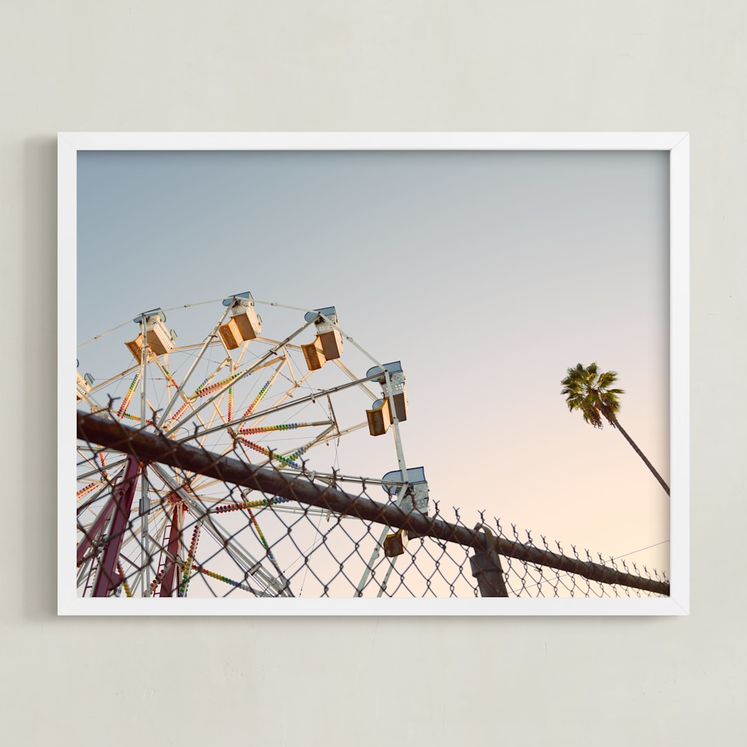 "LA Sky" - Art Print in Sky Blue by Kitty Seeber - Framed