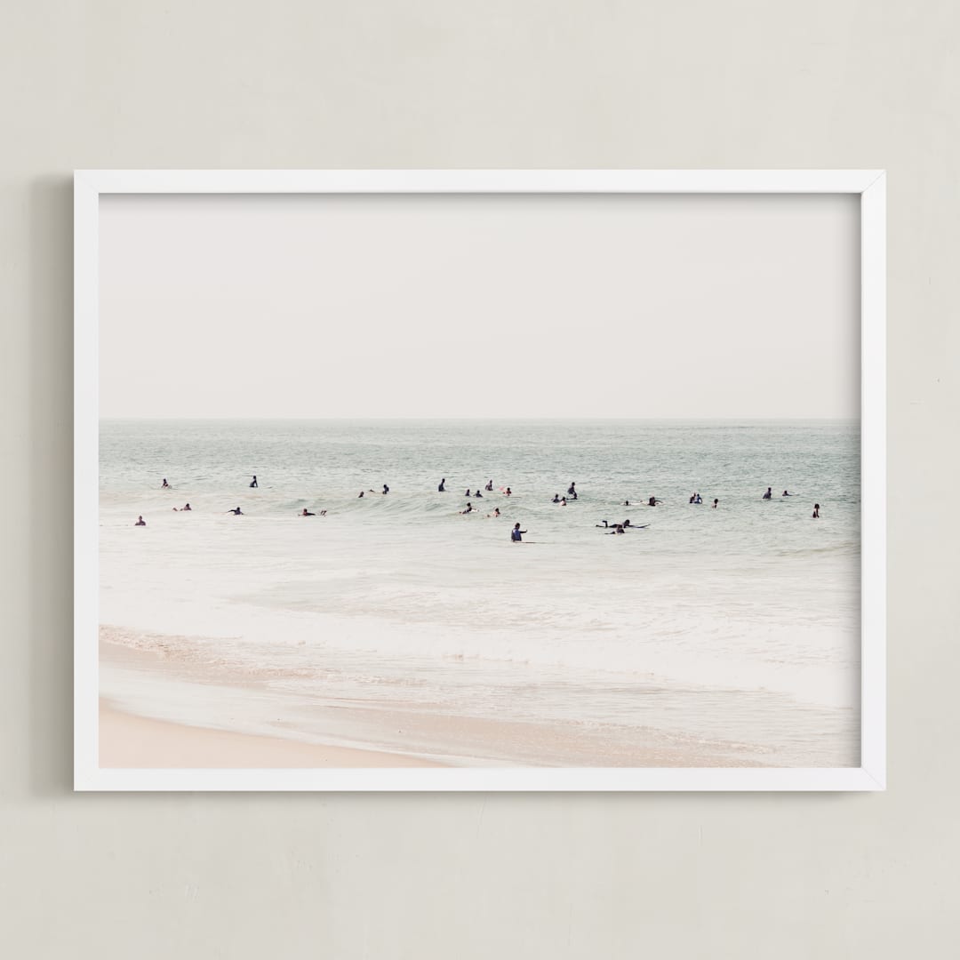 "Next To You In Malibu" - Art Print in Seascape Green by Summer Strauch - Framed