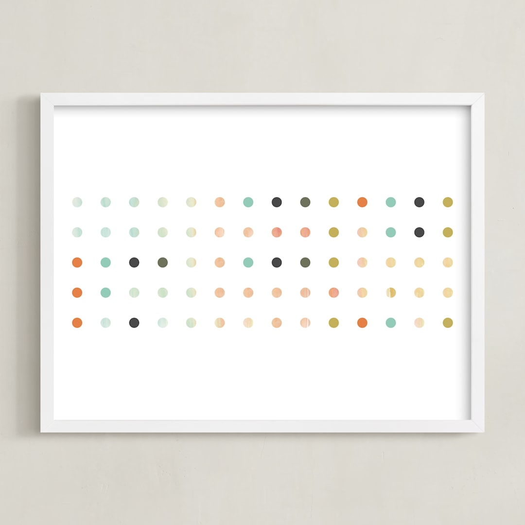 "Apertures" - Art Print in Aqua by Genna Blackburn - Framed