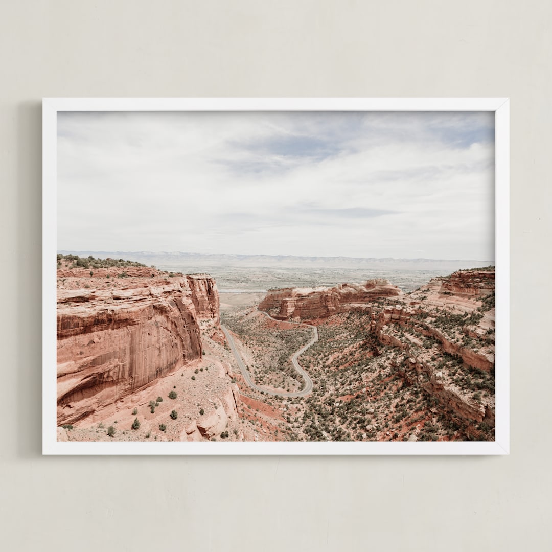 "Desert Horizon" - Art Print in Sand by Jamie Lollback - Framed