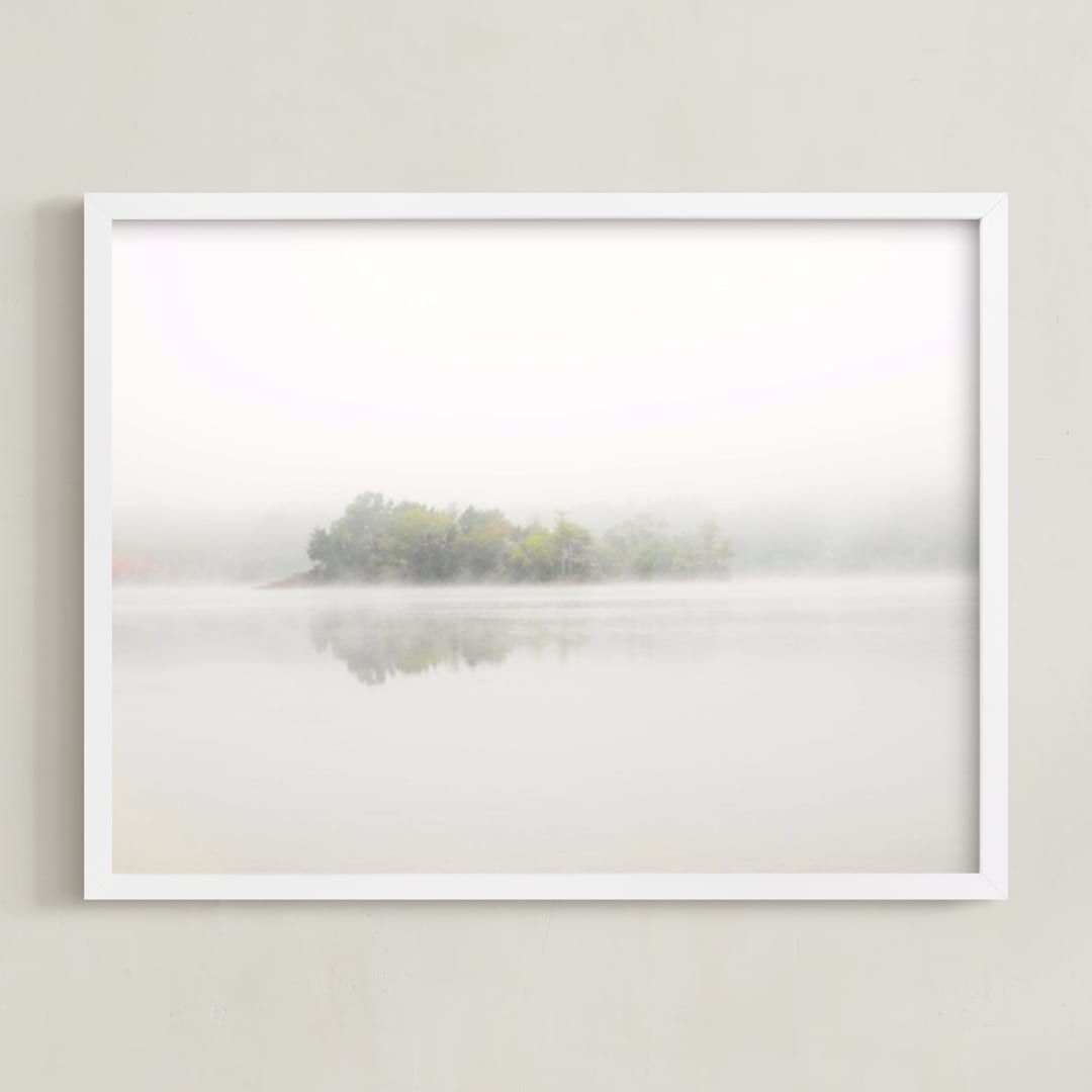 "The Island" - Art Print in Mist White by S.L. Bird - Framed
