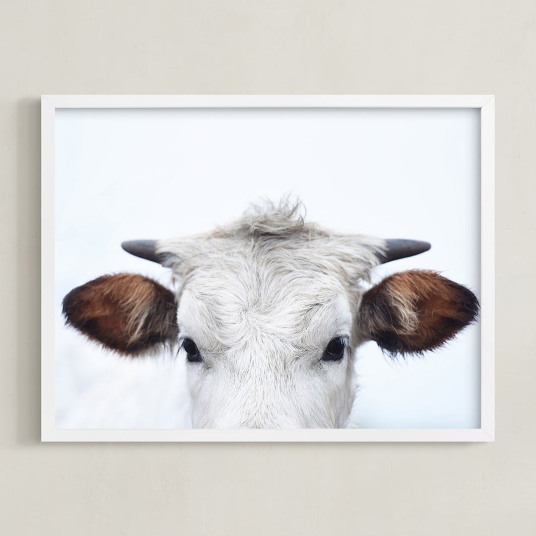 "Wee Staredown" - Art Print in Farm by Amy Carroll - Framed