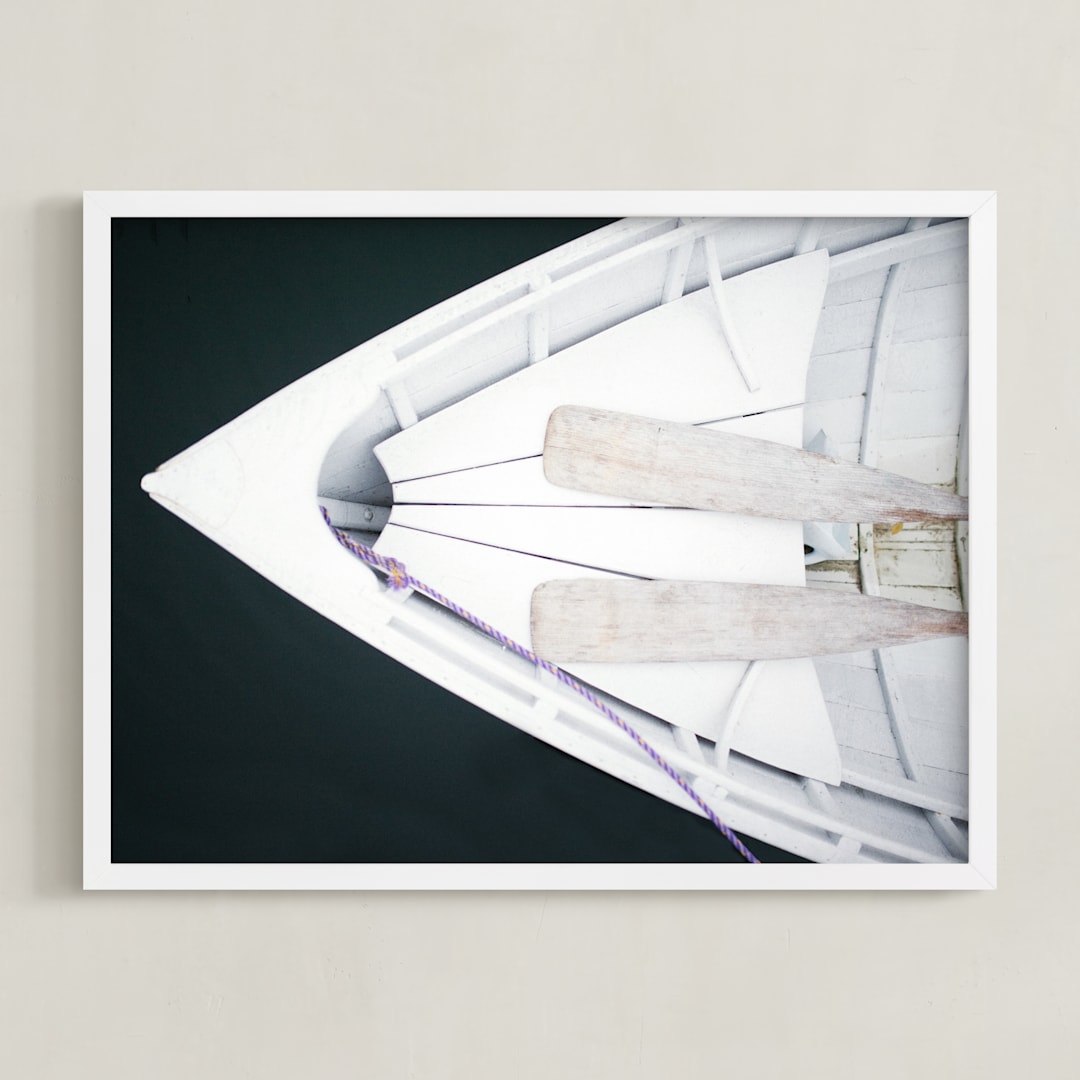 "Afloat" - Art Print in Dark Marine Teal by Haley George - Framed